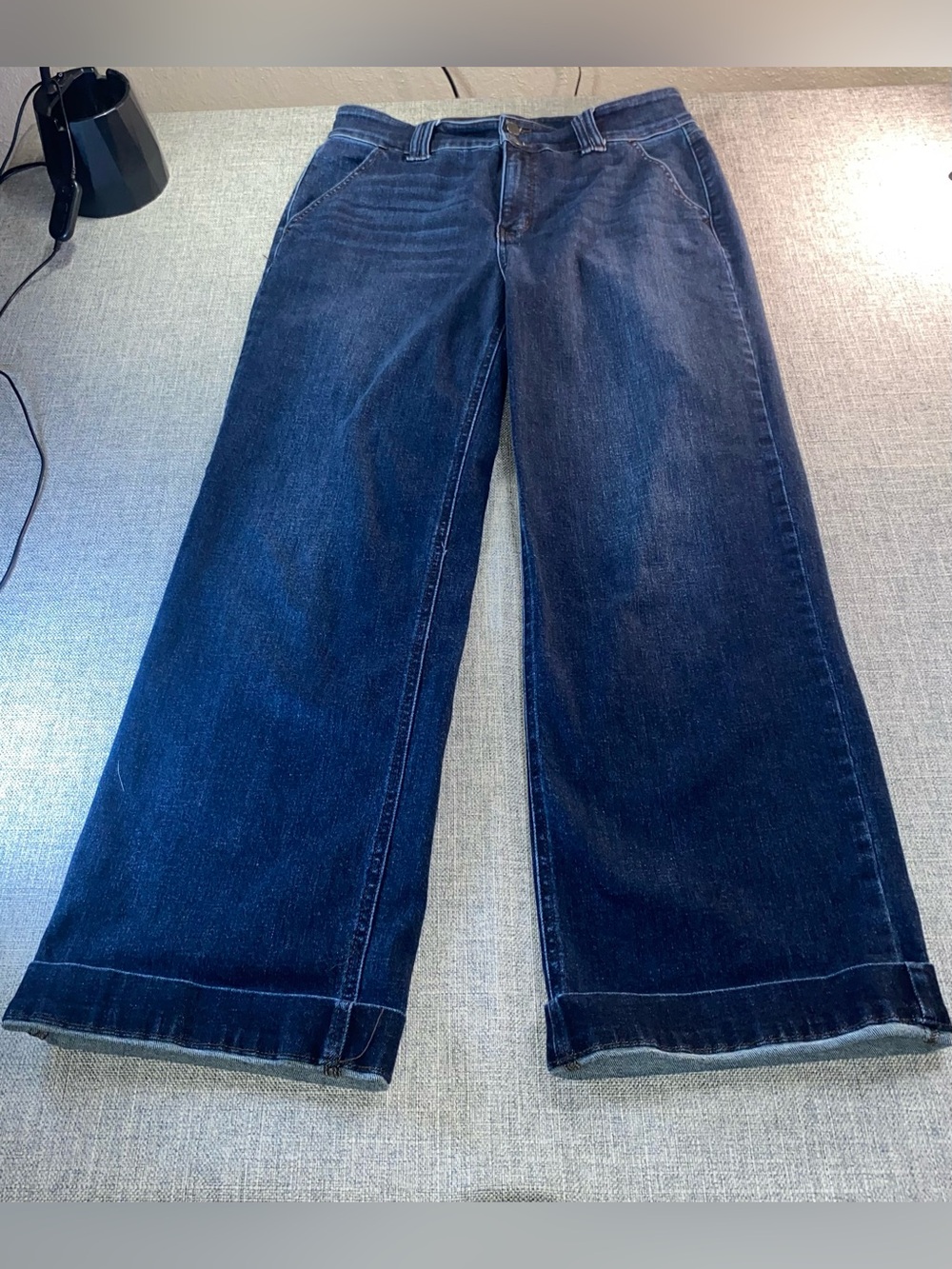 Judy Blue Wide Leg Bootcut Women's Cuff Jeans Size 13/31 Casual Denim Stretch